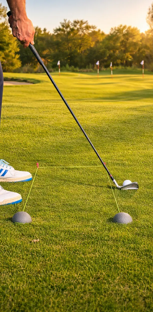 alignmentball golf training aid square double setup